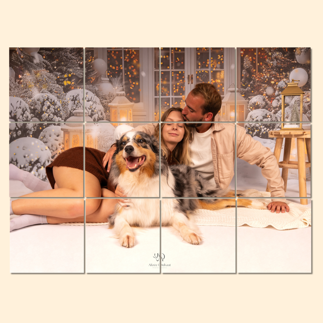 Calendrier de l'avent personnalisé - puzzle 12 magnets
