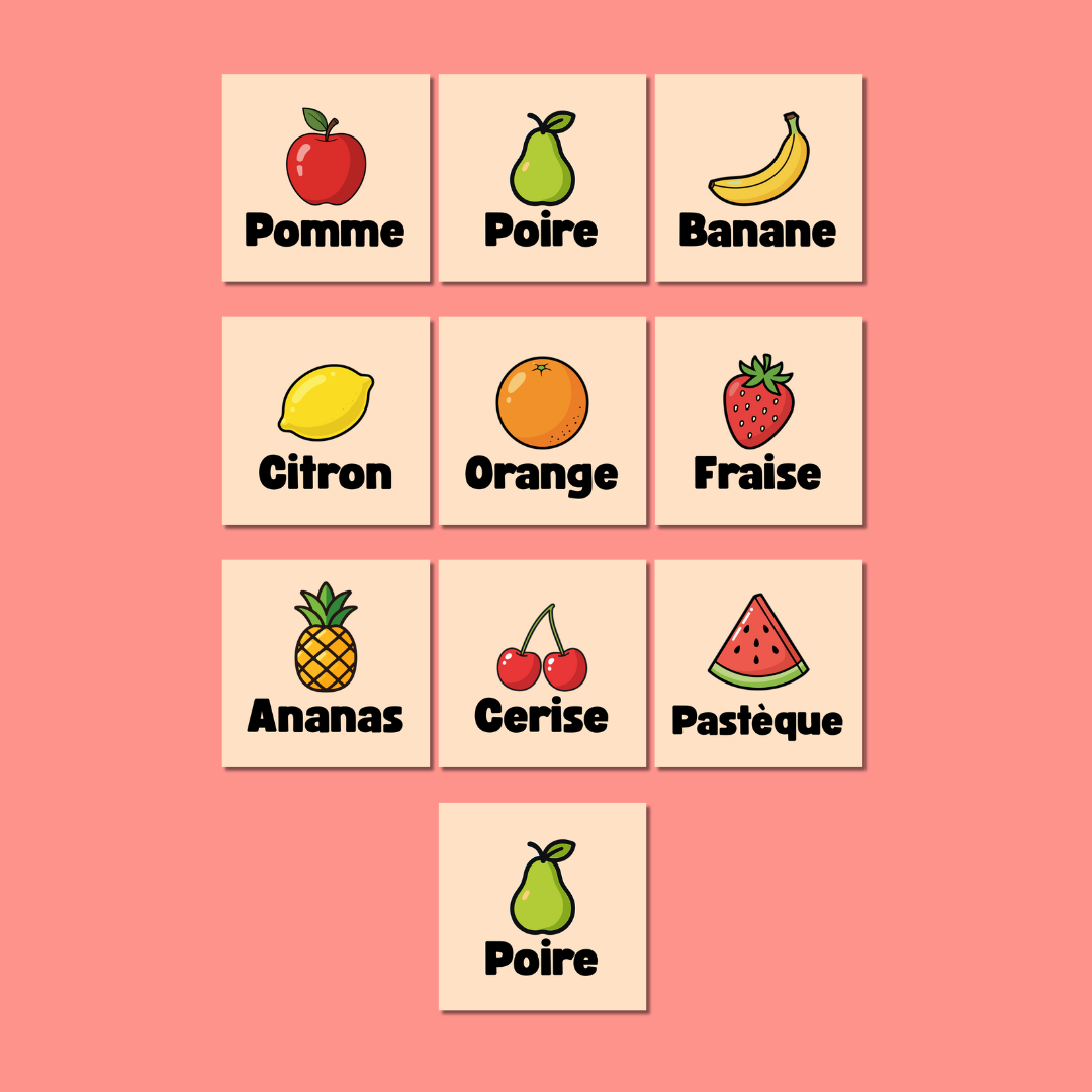 Fruits & Légumes – Pack de 10 magnets éducatifs