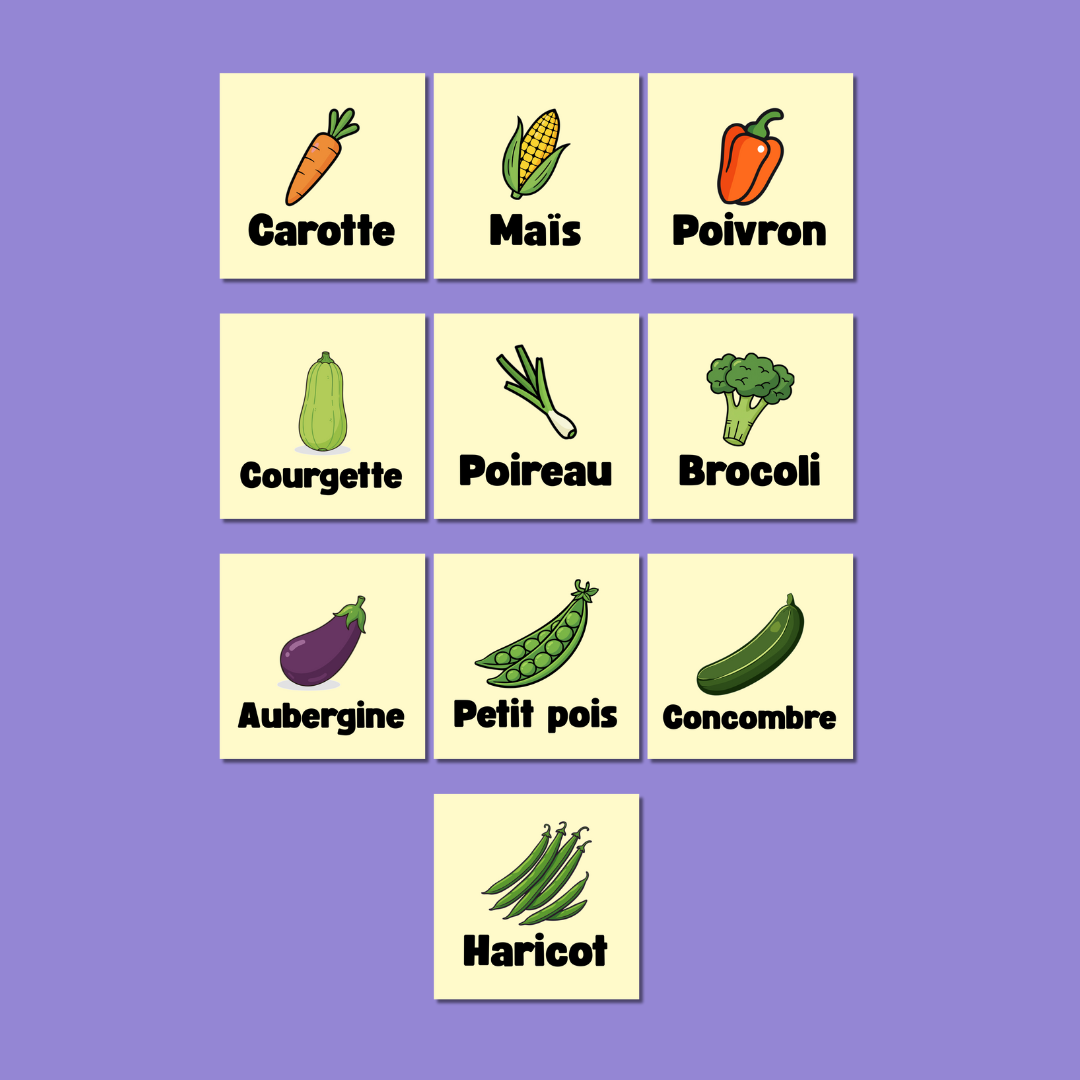 Fruits & Légumes – Pack de 10 magnets éducatifs